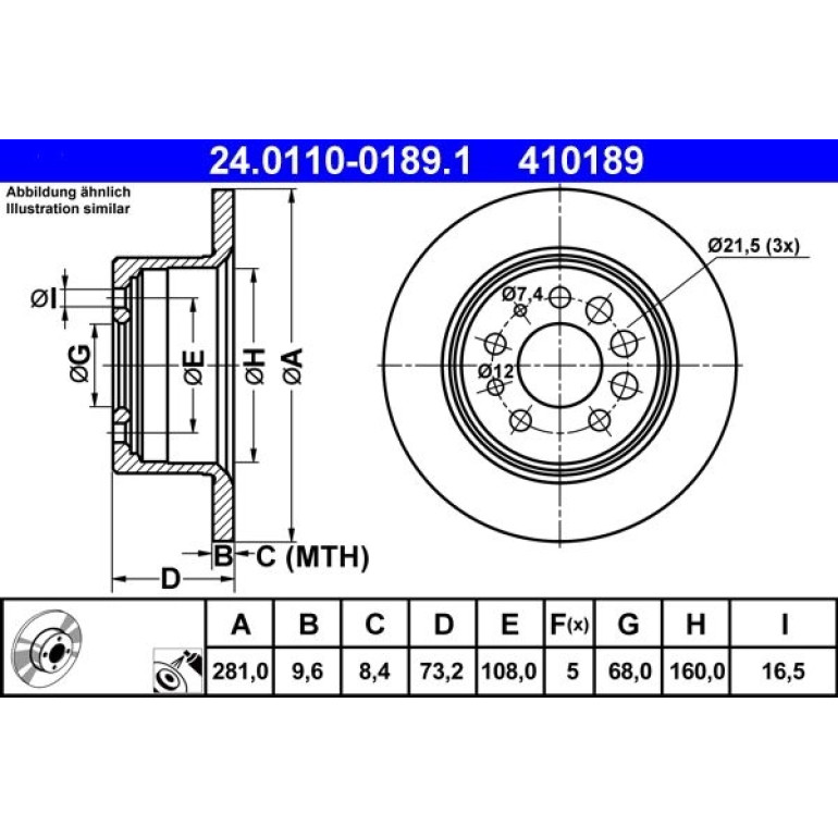 Bremsscheibe 24.0110-0189.1