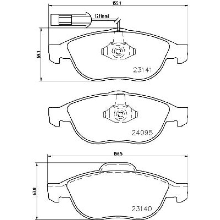 Bremsbelagsatz, Scheibenbremse 8DB 355 011-651 Bremsbelagsatz, Scheibenbremse 8DB 355 011-651