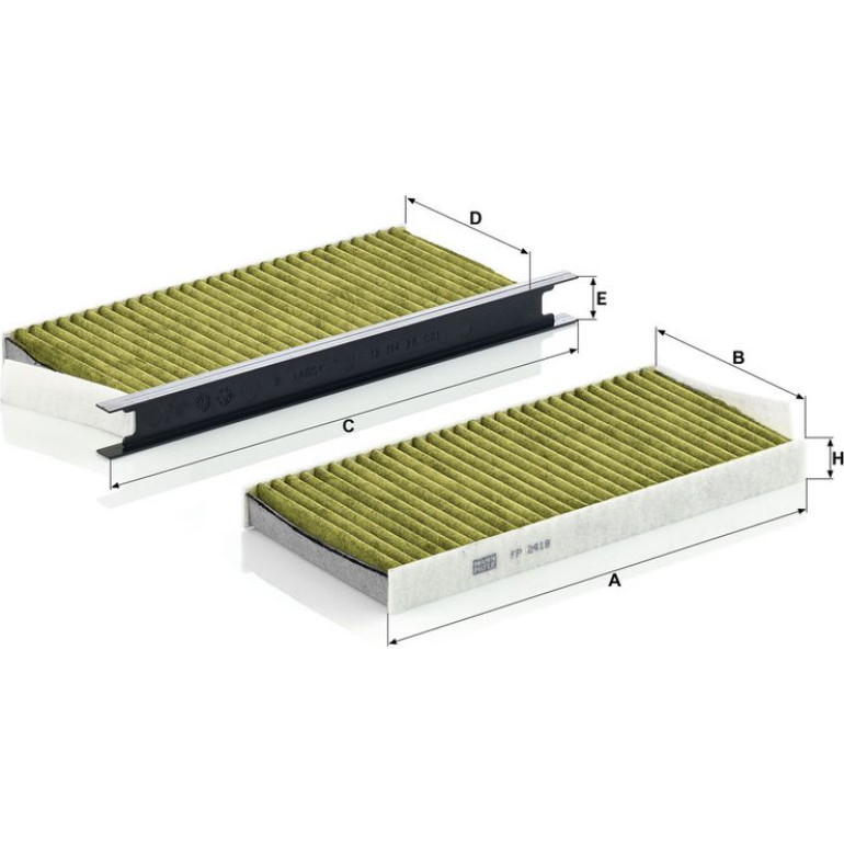 MANN-FILTER FP 2418-2 Innenraumfilter FreciousPlus Aktivkohlefilter mit Polyphenol, antibakteriell, Feinstaubfilter (PM 2.5) MANN-FILTER FP 2418-2 Innenraumfilter FreciousPlus Aktivkohlefilter mit Polyphenol, antibakteriell, Feinstaubfilter (PM 2.5)