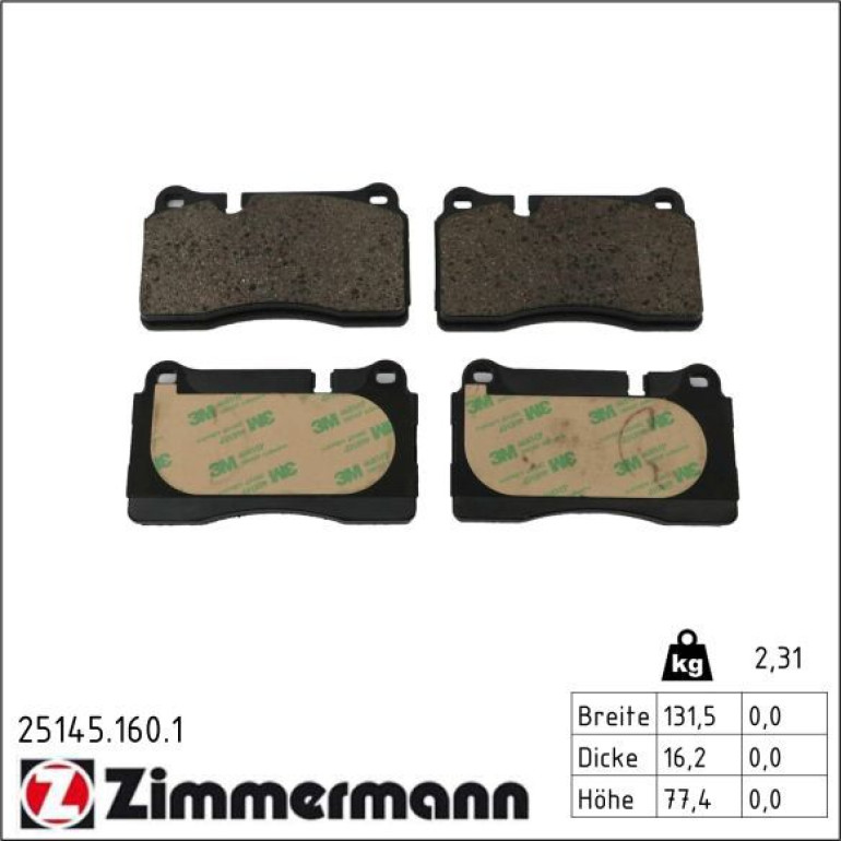 Bremsbelagsatz, Scheibenbremse 25145.160.1 Bremsbelagsatz, Scheibenbremse 25145.160.1