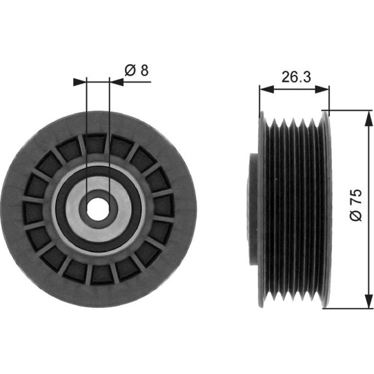 Umlenk-/Führungsrolle, Keilrippenriemen T38092