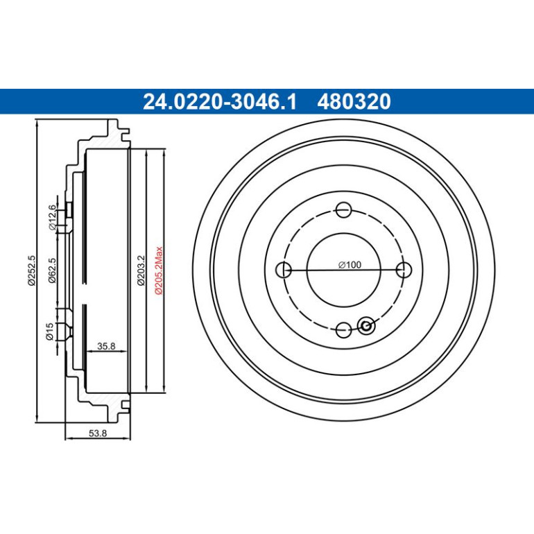 Bremstrommel 24.0220-3046.1