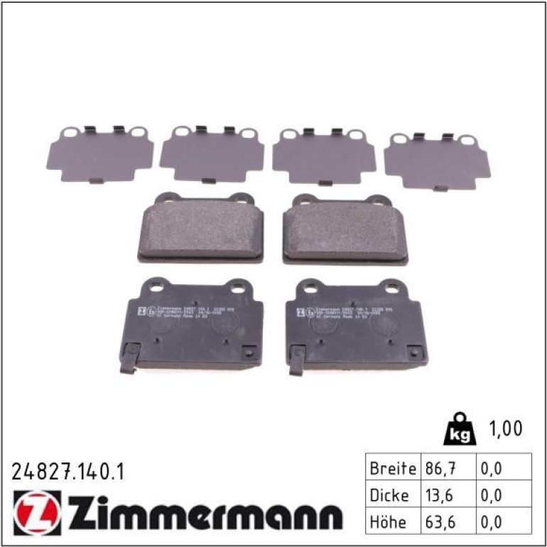 Bremsbelagsatz, Scheibenbremse 24827.140.1 Bremsbelagsatz, Scheibenbremse 24827.140.1