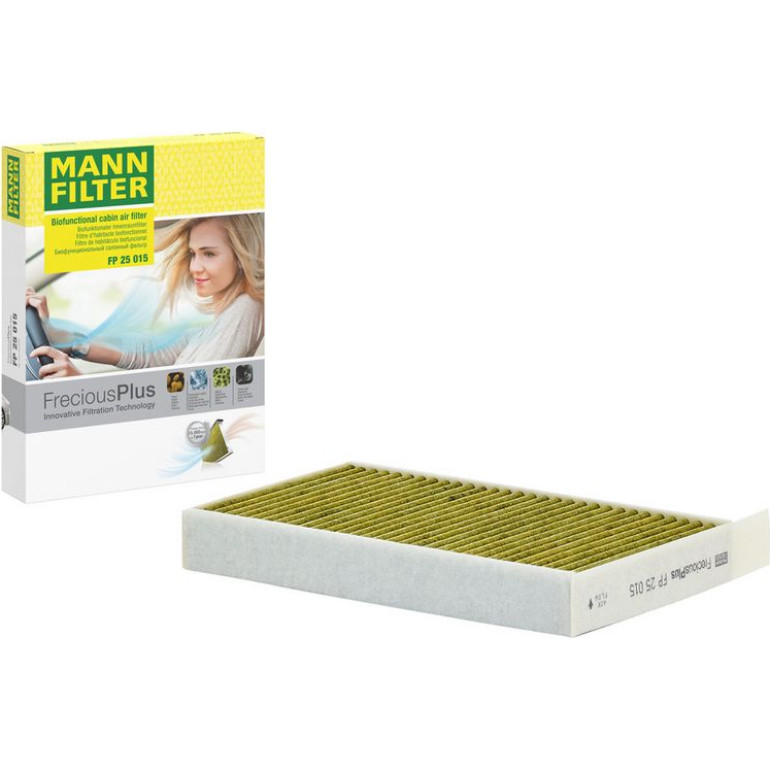 MANN-FILTER FP 25 015 Innenraumfilter FreciousPlus Aktivkohlefilter mit Polyphenol, antibakteriell, Feinstaubfilter (PM 2.5) MANN-FILTER FP 25 015 Innenraumfilter FreciousPlus Aktivkohlefilter mit Polyphenol, antibakteriell, Feinstaubfilter (PM 2.5)