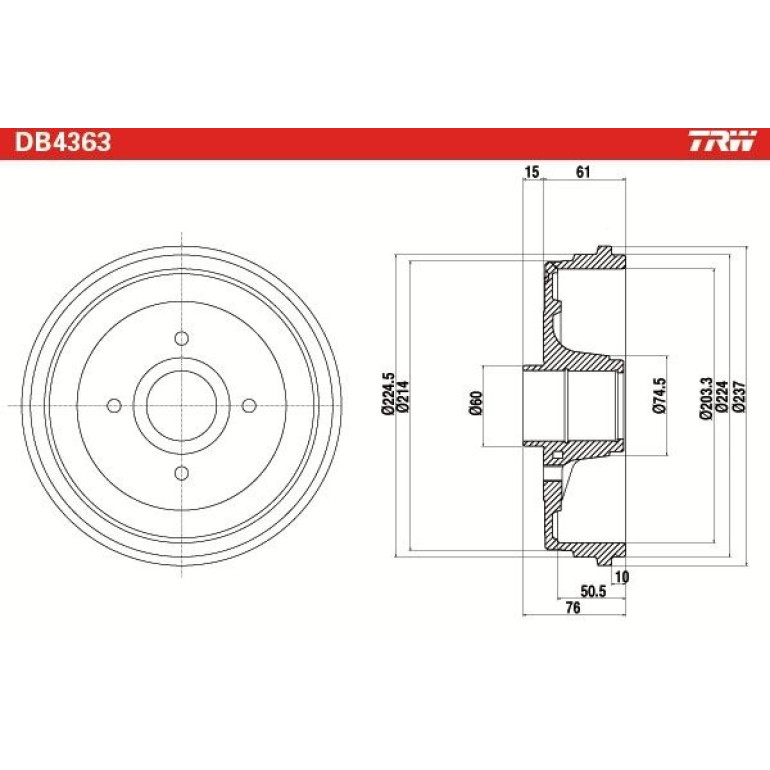 Bremstrommel DB4363 Bremstrommel DB4363