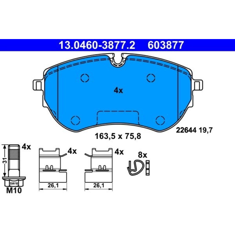 Bremsbelagsatz, Scheibenbremse 13.0460-3877.2 Bremsbelagsatz, Scheibenbremse 13.0460-3877.2