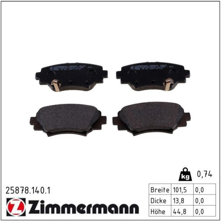 Bremsbelagsatz, Scheibenbremse 25878.140.1 Bremsbelagsatz, Scheibenbremse 25878.140.1