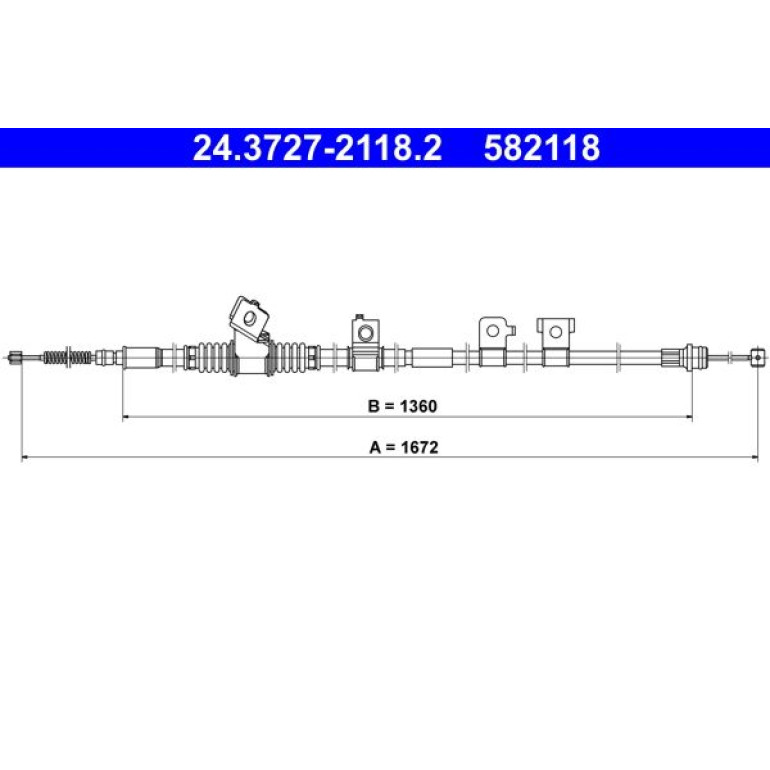 Seilzug, Feststellbremse 24.3727-2118.2 Seilzug, Feststellbremse 24.3727-2118.2