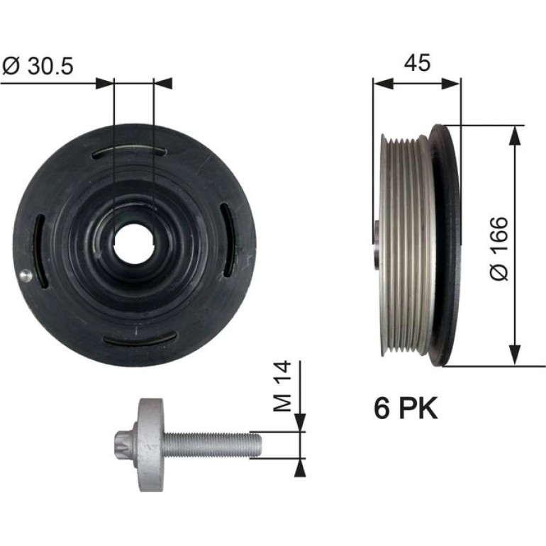 Riemenscheibe, Kurbelwelle TVD1041A Riemenscheibe, Kurbelwelle TVD1041A