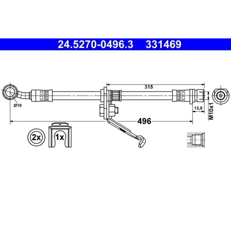 Bremsschlauch 24.5270-0496.3 Bremsschlauch 24.5270-0496.3