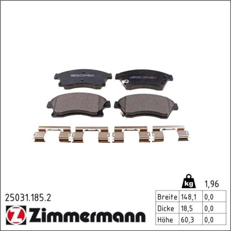 Bremsbelagsatz, Scheibenbremse 25031.185.2 Bremsbelagsatz, Scheibenbremse 25031.185.2