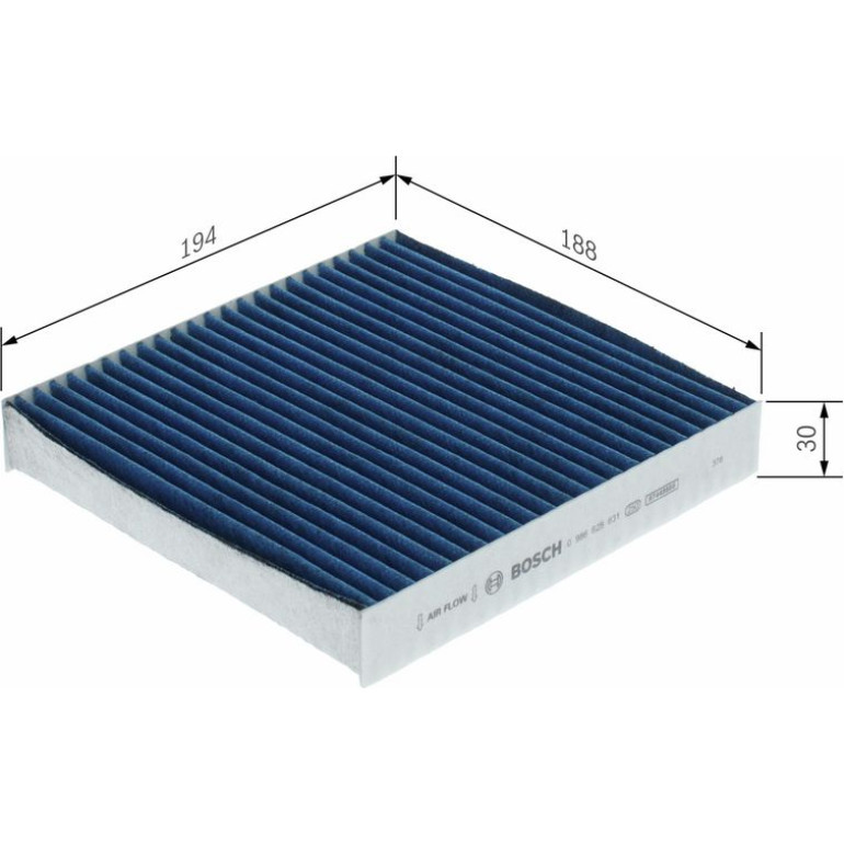 Filter, Innenraumluft 0 986 628 631 Filter, Innenraumluft 0 986 628 631