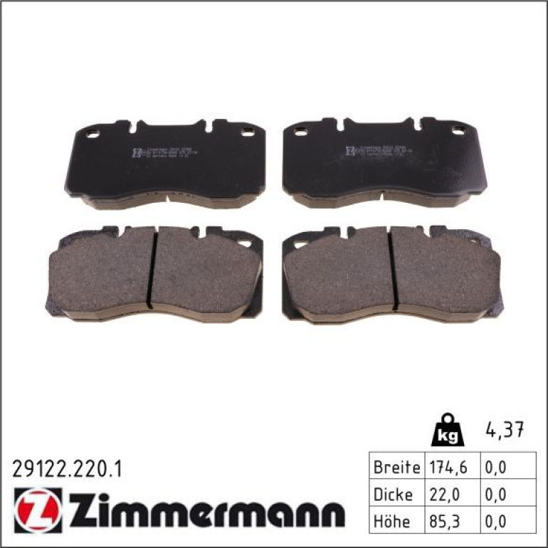 Bremsbelagsatz, Scheibenbremse 29122.220.1 Bremsbelagsatz, Scheibenbremse 29122.220.1