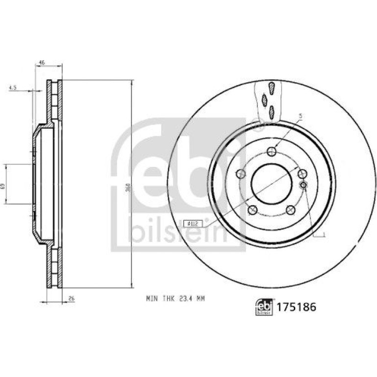FEBI BILSTEIN 175186 Bremsscheibe FEBI BILSTEIN 175186 Bremsscheibe