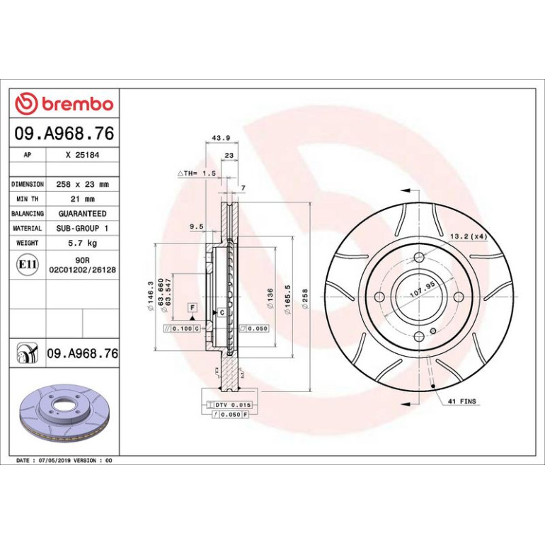 Bremsscheibe 09.A968.76