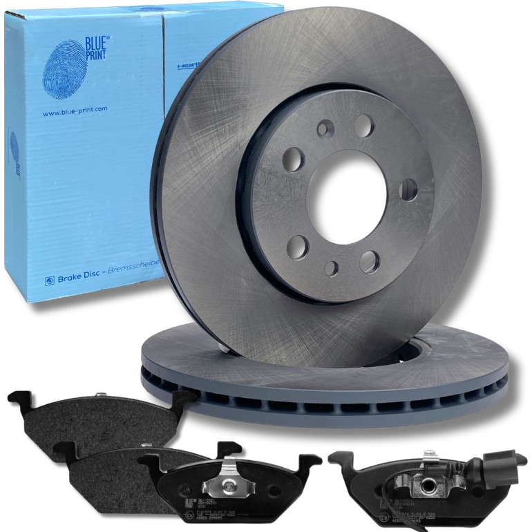 BLUE PRINT ADV184301 Bremsscheibe 256mm + ADV184201 Bremsbeläge Vorderachse, inkl. Warnkontakt, mit Kolbenclip, Anti-Quietsch-Blech BLUE PRINT ADV184301 Bremsscheibe 256mm + ADV184201 Bremsbeläge Vorderachse, inkl. Warnkontakt, mit Kolbenclip, Anti-Quietsch-Blech