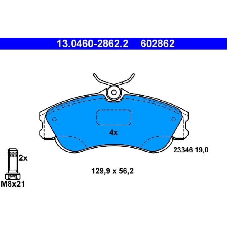Bremsbelagsatz, Scheibenbremse 13.0460-2862.2