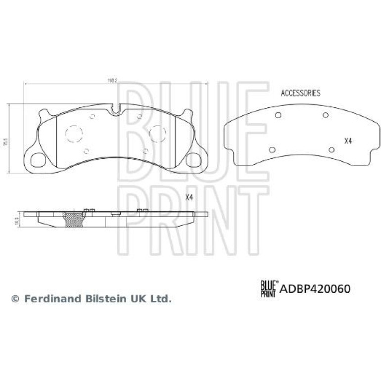 Bremsbelagsatz, Scheibenbremse ADBP420060 Bremsbelagsatz, Scheibenbremse ADBP420060