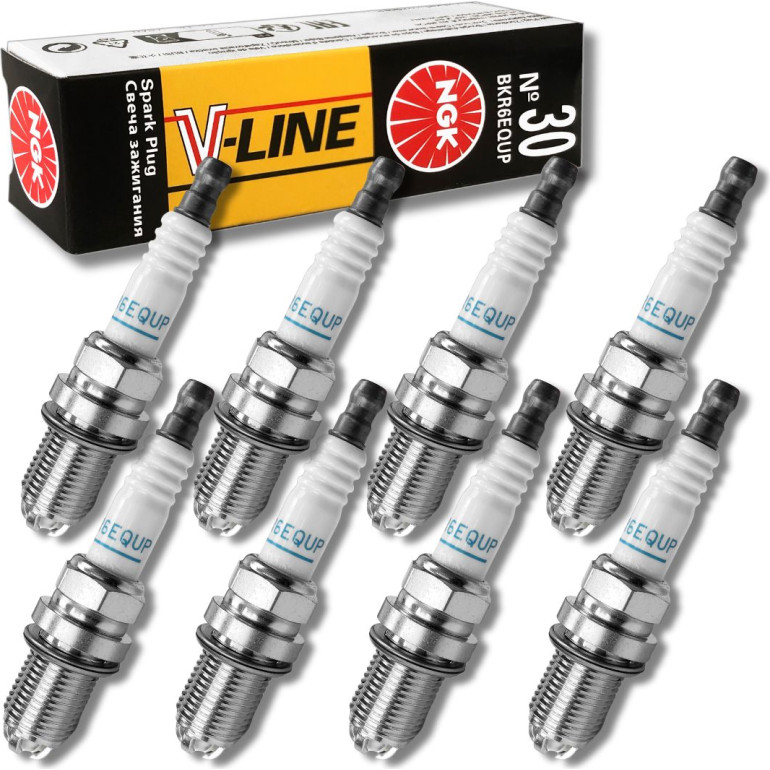 8x NGK V-Line 6343 Zündkerze M14 x 1,25, BKR6EQUP 8x NGK V-Line 6343 Zündkerze M14 x 1,25, BKR6EQUP
