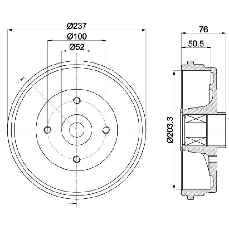Bremstrommel 8DT 355 302-761