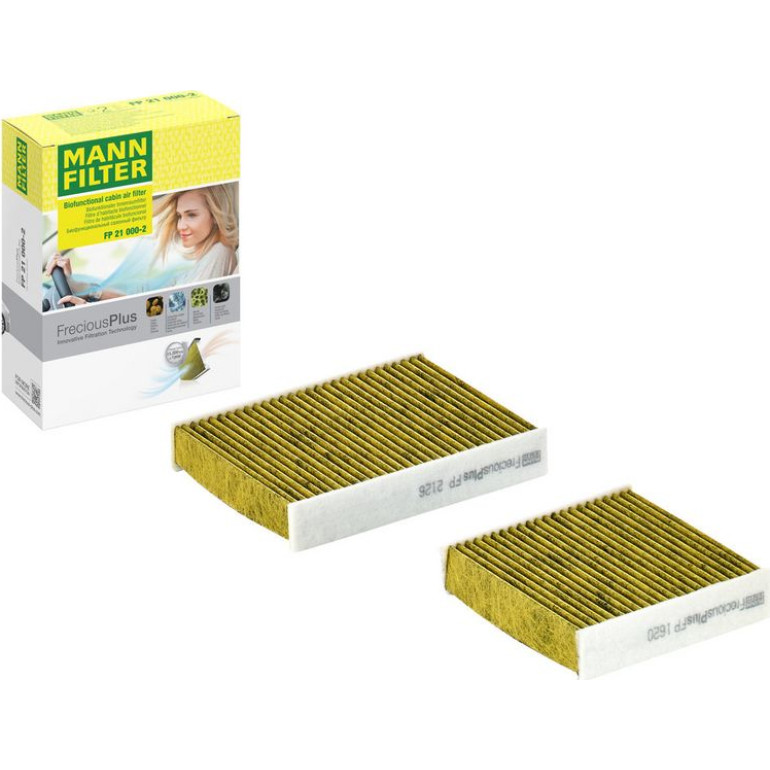 MANN-FILTER FP 21 000-2 Innenraumfilter FreciousPlus Aktivkohlefilter mit Polyphenol, antibakteriell, Feinstaubfilter (PM 2.5) MANN-FILTER FP 21 000-2 Innenraumfilter FreciousPlus Aktivkohlefilter mit Polyphenol, antibakteriell, Feinstaubfilter (PM 2.5)