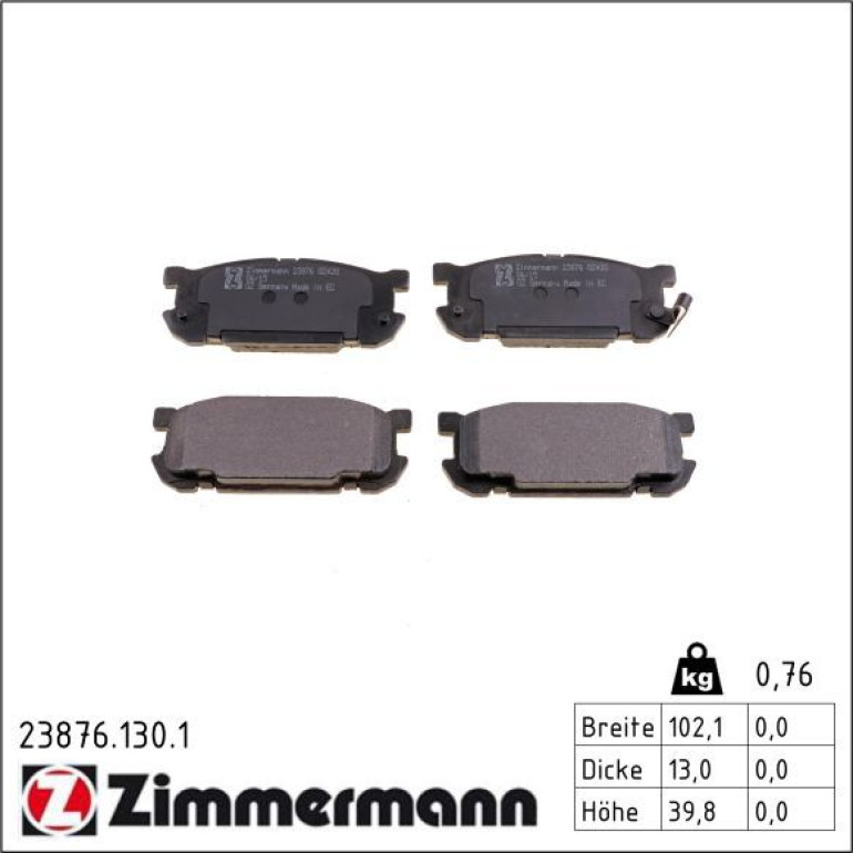 Bremsbelagsatz, Scheibenbremse 23876.130.1 Bremsbelagsatz, Scheibenbremse 23876.130.1