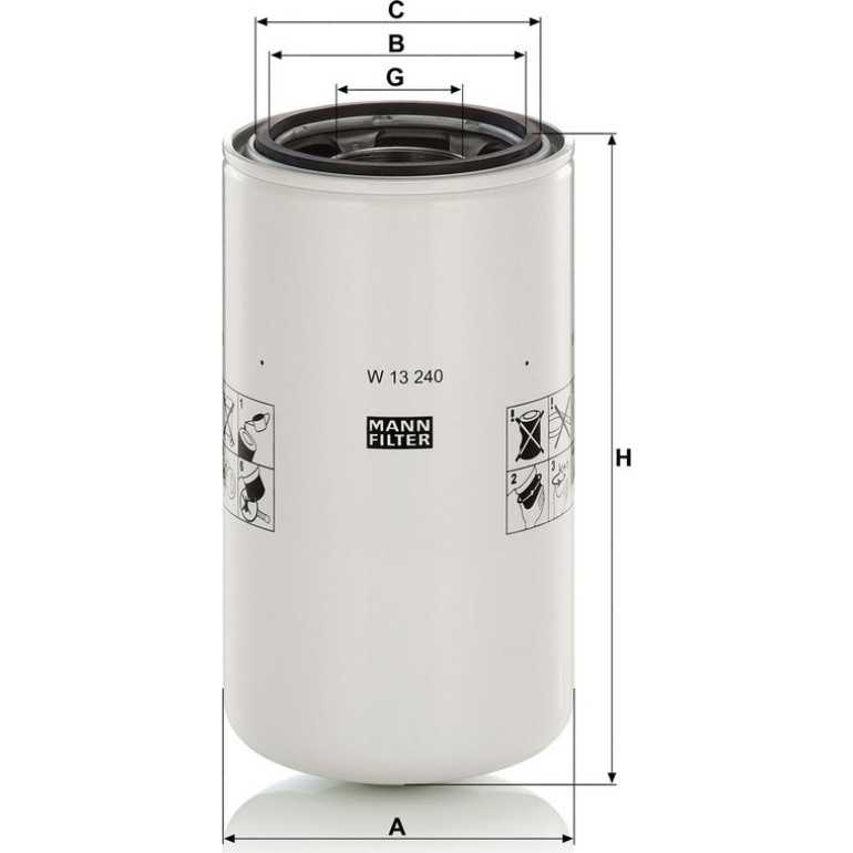 Filter, Arbeitshydraulik W 13 240
