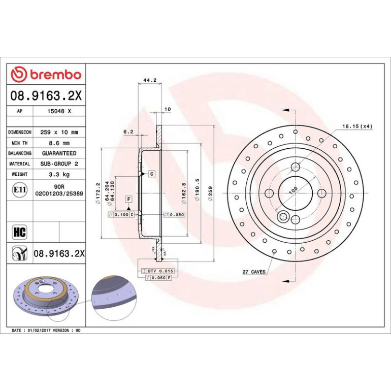 Bremsscheibe 08.9163.2X Bremsscheibe 08.9163.2X