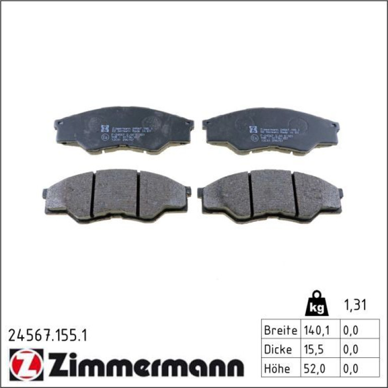 Bremsbelagsatz, Scheibenbremse 24567.155.1