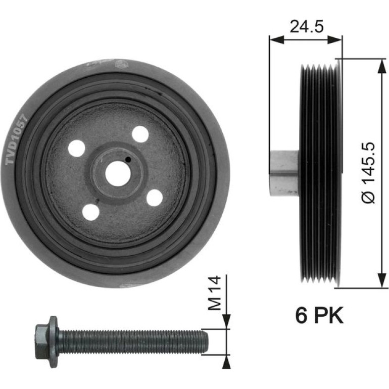 Riemenscheibe, Kurbelwelle TVD1057A
