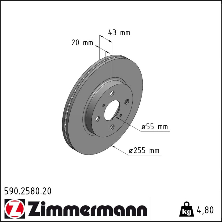 Bremsscheibe 590.2580.20 Bremsscheibe 590.2580.20