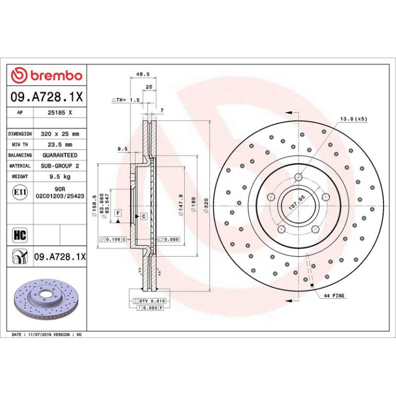 Bremsscheibe 09.A728.1X Bremsscheibe 09.A728.1X