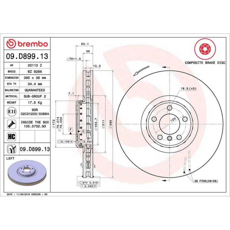 Bremsscheibe 09.D899.13
