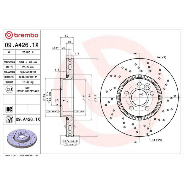 Bremsscheibe 09.A426.1X
