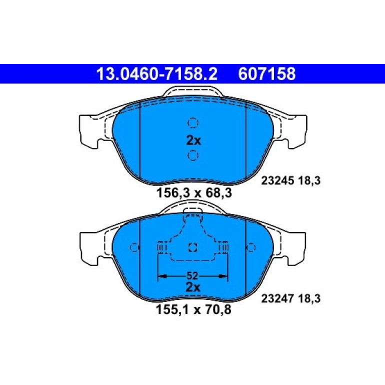 Bremsbelagsatz, Scheibenbremse 13.0460-7158.2 Bremsbelagsatz, Scheibenbremse 13.0460-7158.2