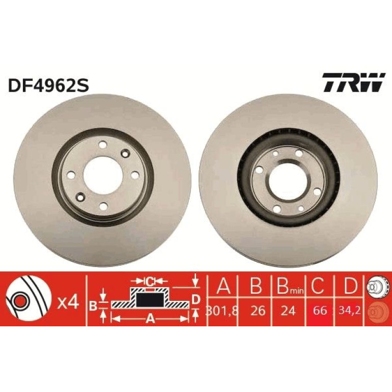 Bremsscheibe DF4962S Bremsscheibe DF4962S