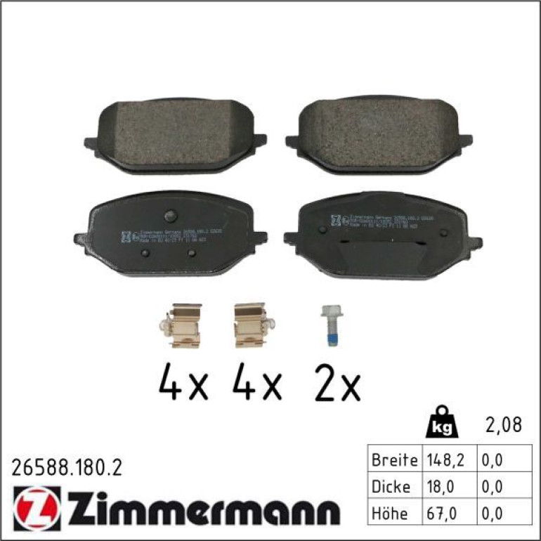 Bremsbelagsatz, Scheibenbremse 26588.180.2 Bremsbelagsatz, Scheibenbremse 26588.180.2