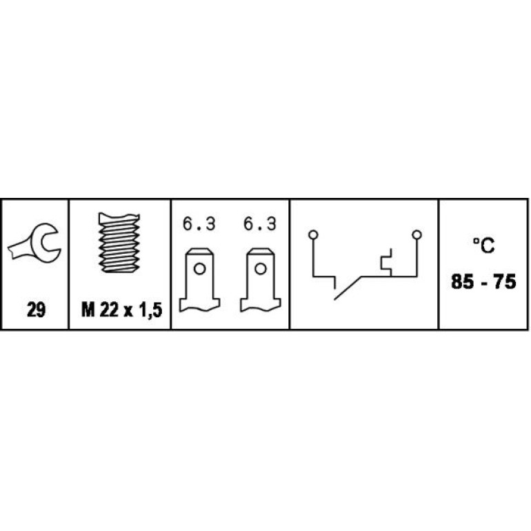 Temperaturschalter, Kühlerlüfter 6ZT 007 800-041
