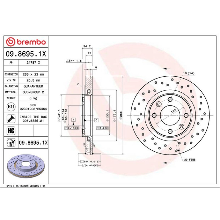 Bremsscheibe 09.8695.1X Bremsscheibe 09.8695.1X