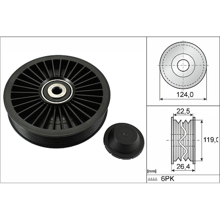 Umlenk-/Führungsrolle, Keilrippenriemen 532 0242 10