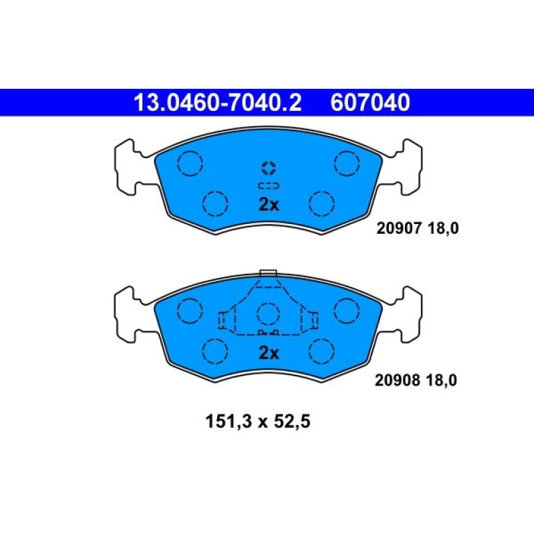 Bremsbelagsatz, Scheibenbremse 13.0460-7040.2 Bremsbelagsatz, Scheibenbremse 13.0460-7040.2