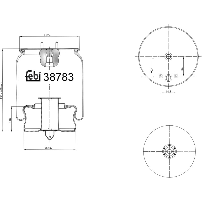 FEBI BILSTEIN 38783 Federbalg, Luftfederung FEBI BILSTEIN 38783 Federbalg, Luftfederung