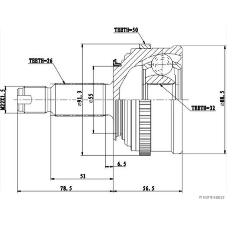 Gelenksatz, Antriebswelle J2824134