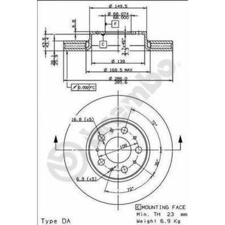 Bremsscheibe 09.8633.75