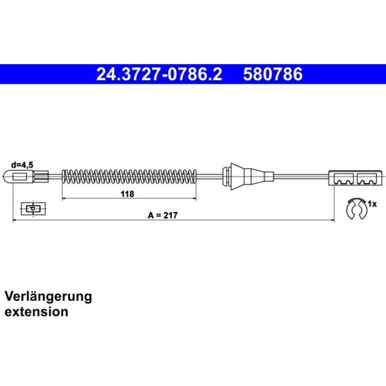 Seilzug, Feststellbremse 24.3727-0786.2 Seilzug, Feststellbremse 24.3727-0786.2