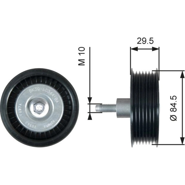 Umlenk-/Führungsrolle, Keilrippenriemen T36536