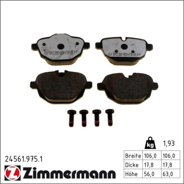 Bremsbelagsatz, Scheibenbremse 24561.975.1 Bremsbelagsatz, Scheibenbremse 24561.975.1