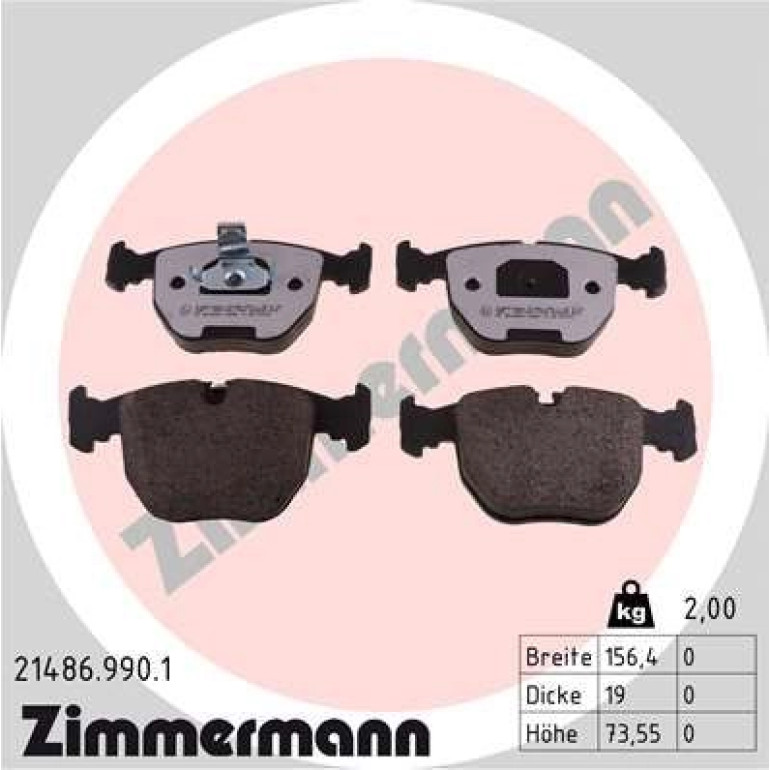 ZIMMERMANN 21486.990.1 staubreduzierte Bremsbeläge ZIMMERMANN 21486.990.1 staubreduzierte Bremsbeläge