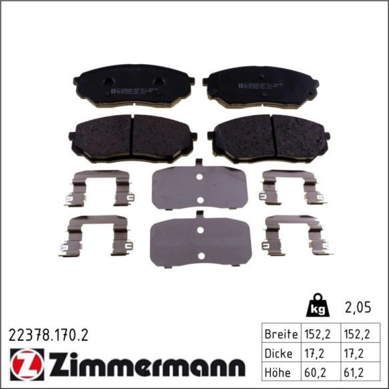 Bremsbelagsatz, Scheibenbremse 22378.170.2 Bremsbelagsatz, Scheibenbremse 22378.170.2