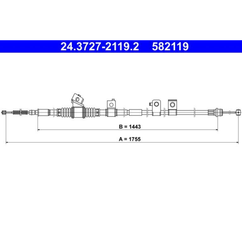 Seilzug, Feststellbremse 24.3727-2119.2 Seilzug, Feststellbremse 24.3727-2119.2